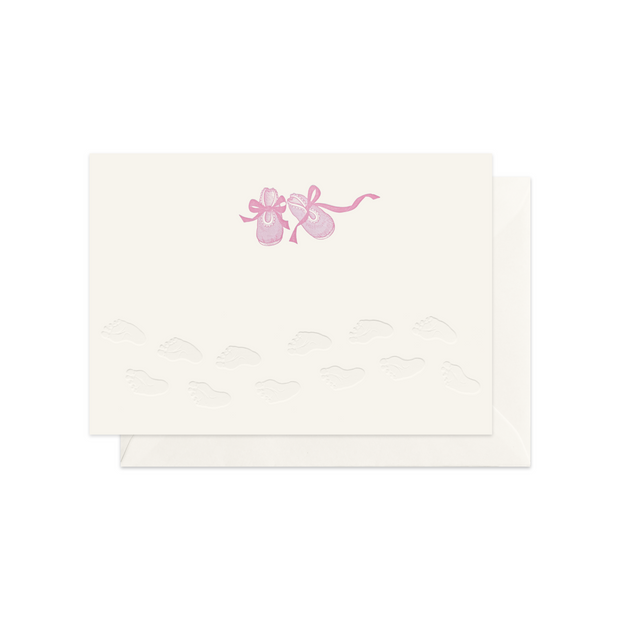 Pink Baby Slippers Greeting Card