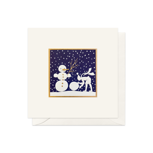 Making a Snowman Greeting Card