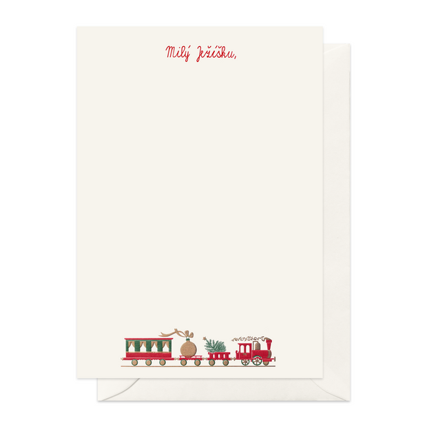 Christmas Wish List (CZ) - Train Greeting Card