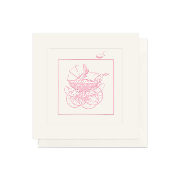 Pink Baby Coach Greeting Card