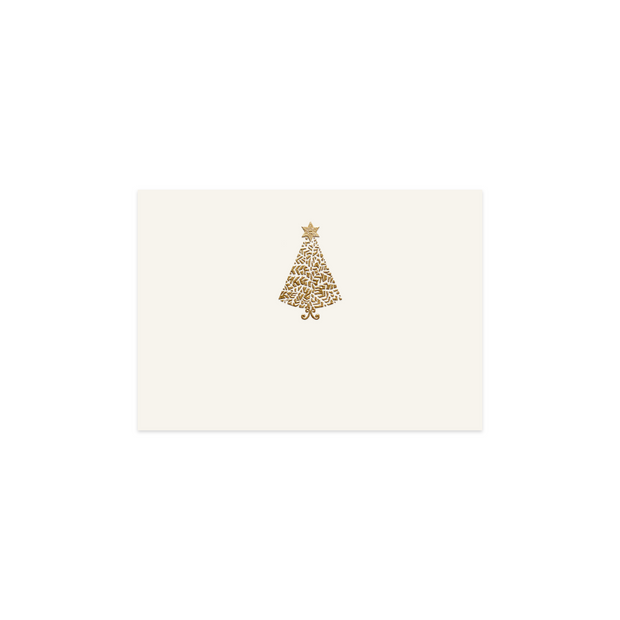 Gold Christmas Tree, table card (10 pcs)