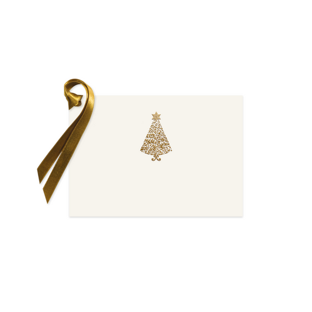 Gold Christmas Tree, gift tag (10 pcs)