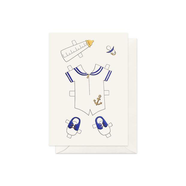 Baby Boy Paper Cut-Out Greeting Card
