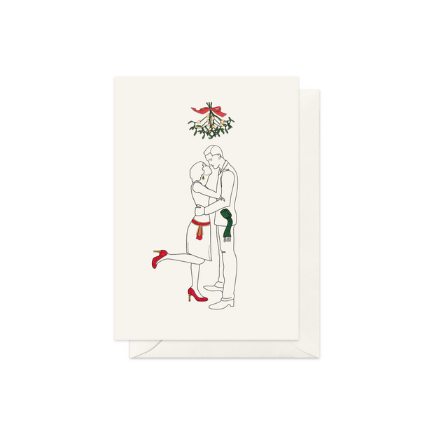 Kiss under the Mistletoe Greeting Card