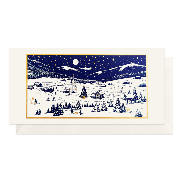 Blue Christmas Among the Mountains Card