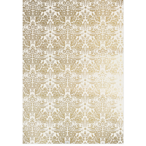 Rossi Gold Brocade Flowers Wrapping Paper