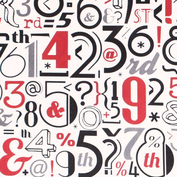 Rossi Vintage Numbers Wrapping Paper