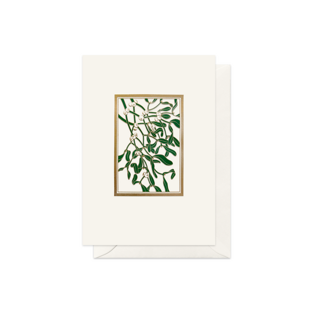 Bordered Mistletoe Greeting Card
