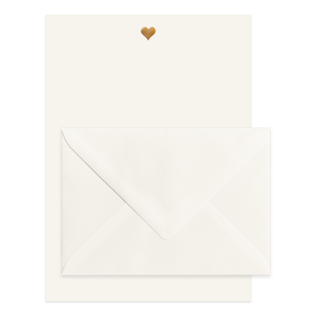 Gold Heart – Correspondence Set (10 pcs)