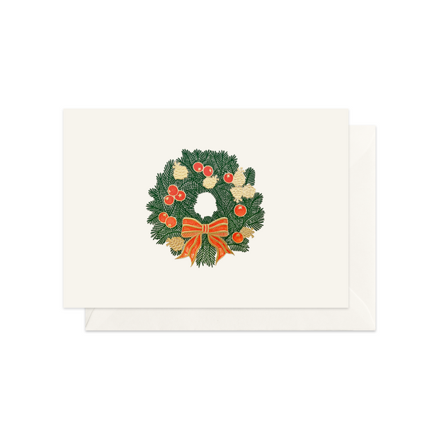 Christmas Wreath with Cones Greeting Card