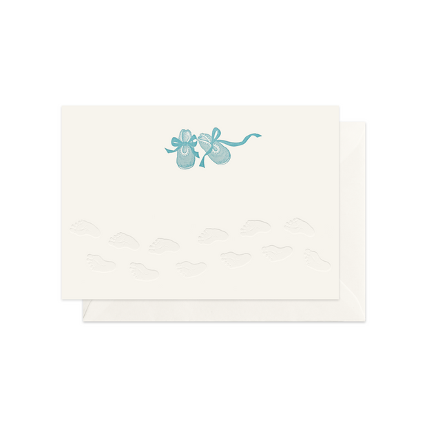 Blue Baby Slippers Greeting Card