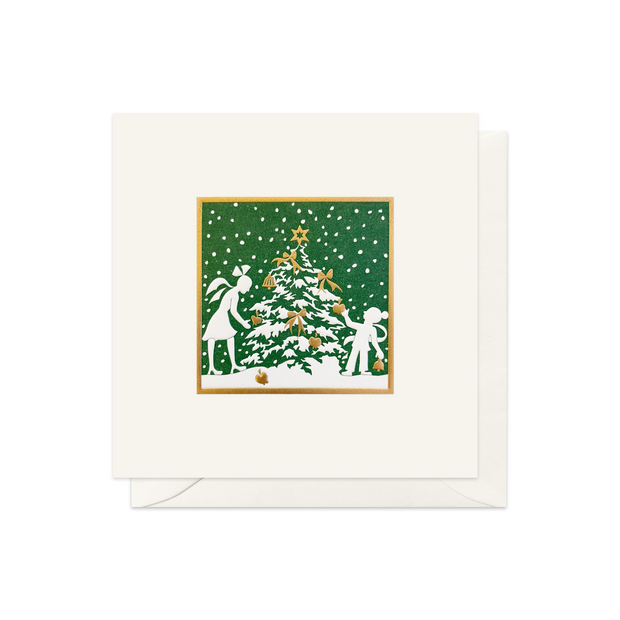 Christmas Tree and Children Greeting Card