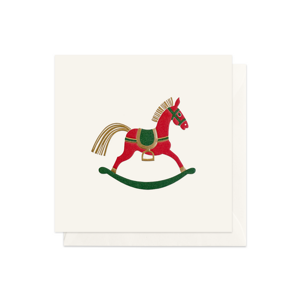 Red Rocking Horse Greeting Card