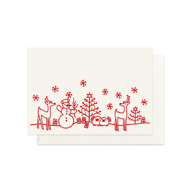 Christmas Caribous Greeting Card