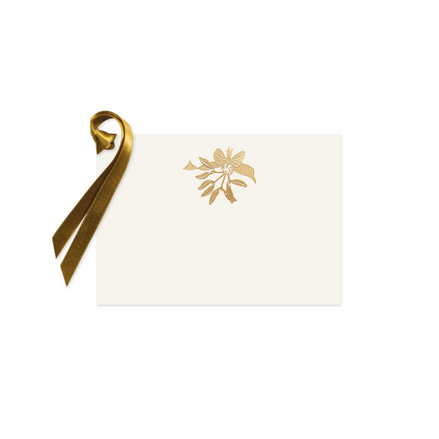 Gold Mistletoe Bunch, gift tag (10 pcs)