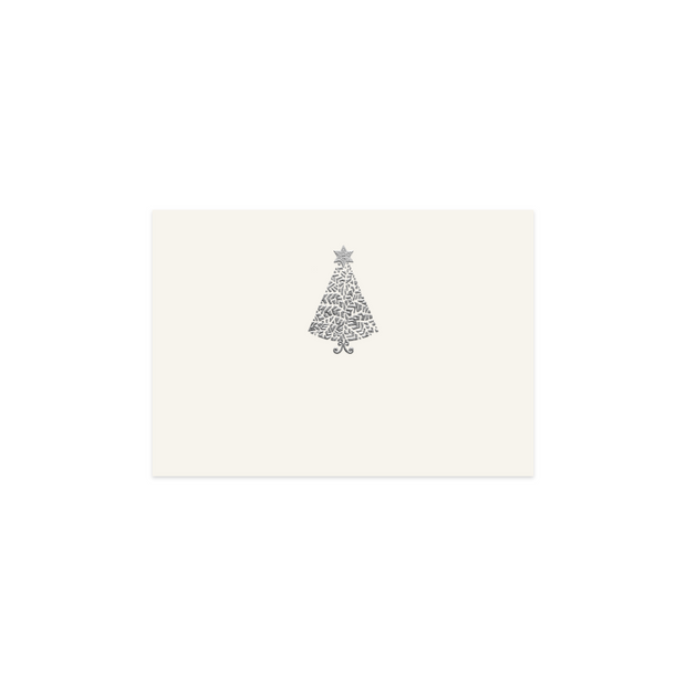 Silver Christmas Tree, table card (10 pcs)