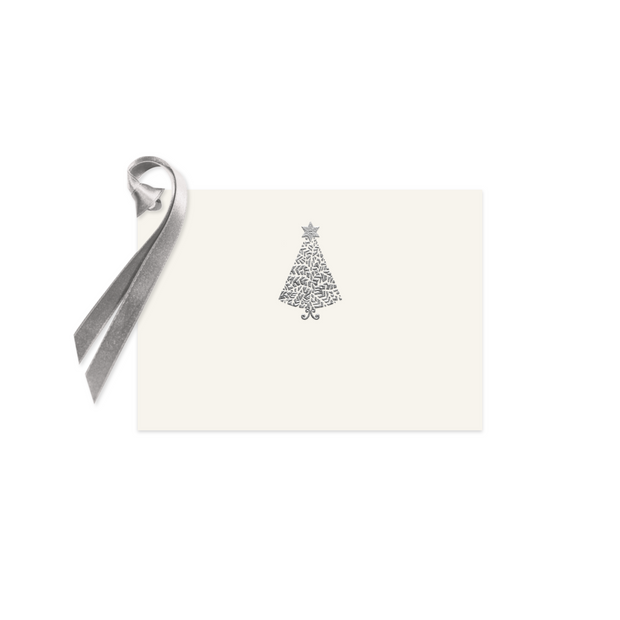 Silver Christmas Tree, gift tag (10 pcs)