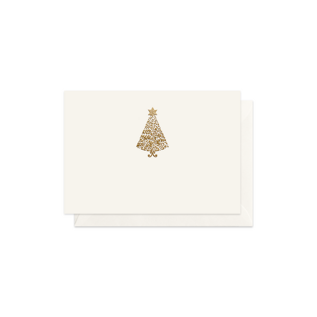 Gold Christmas Tree, enclosure card & envelope