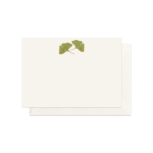 Green Ginkgo Leaves Card