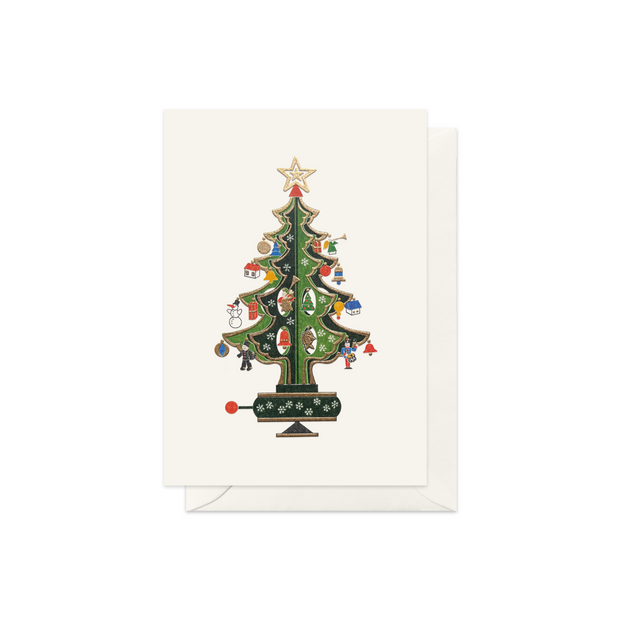 Wooden Christmas Tree Greeting Card
