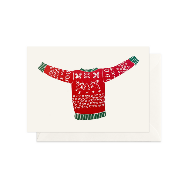 Sweater with Deers Greeting Card