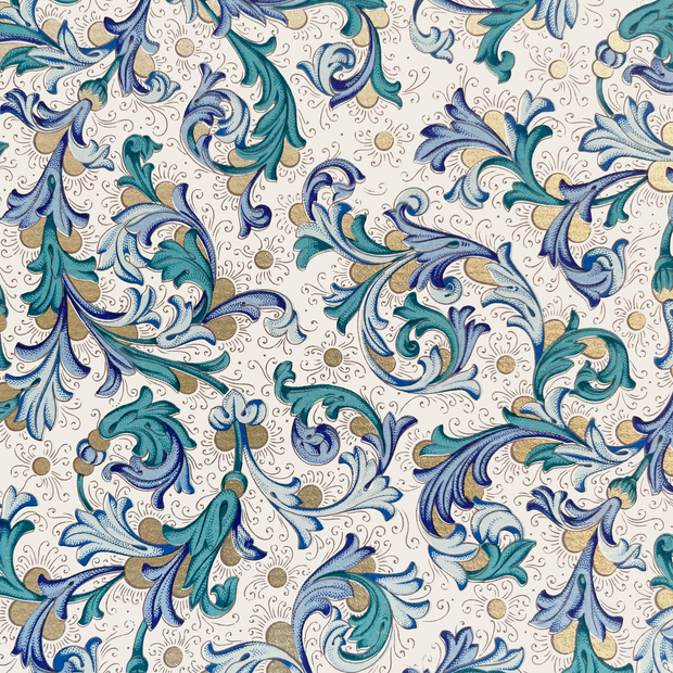 Rossi Blue Florentine Style Wrapping Paper