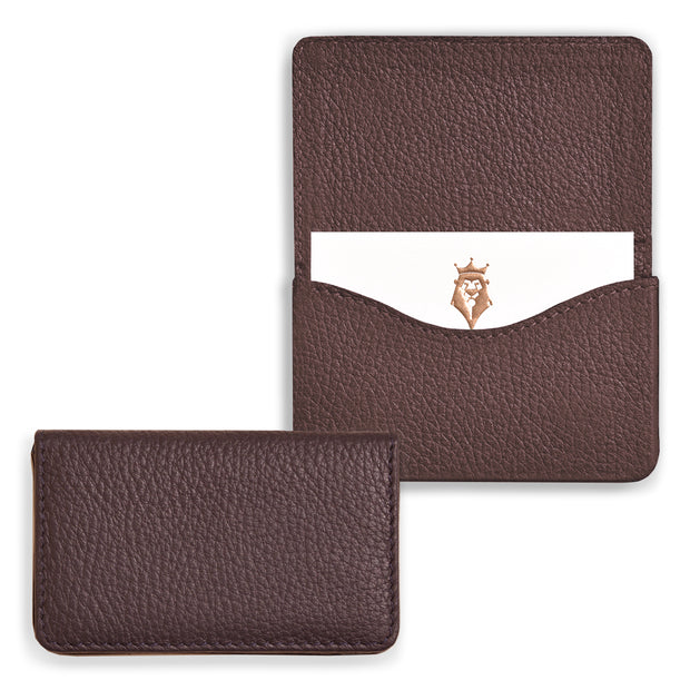 Bohemia Paper Leather Business Card Case Chocolate