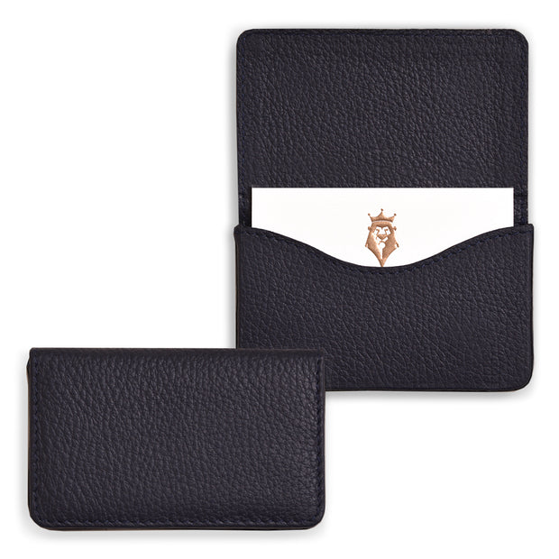 Bohemia Paper Leather Business Card Case Navy Blue